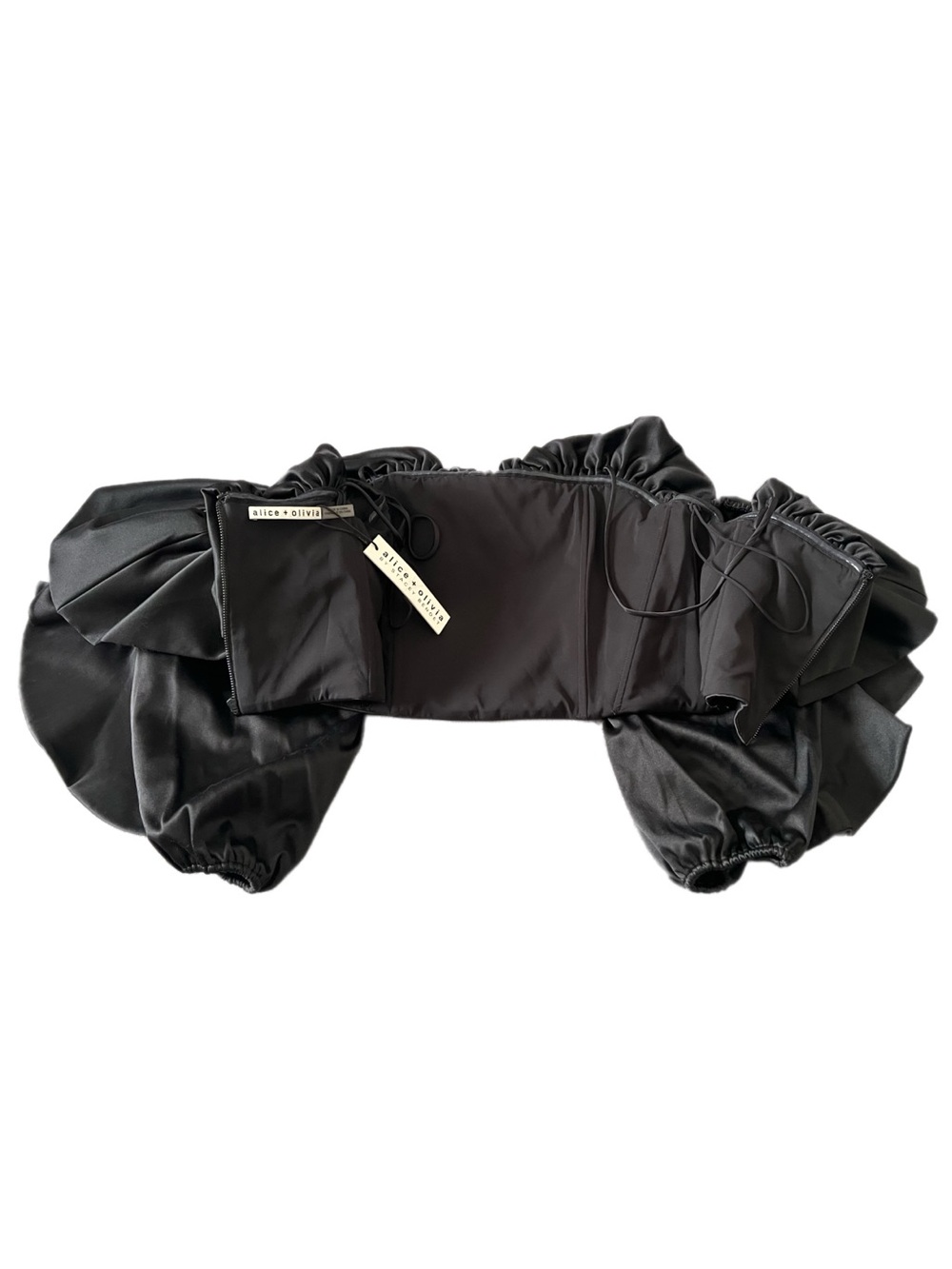 Alice Olivia Monrow Ruffle Off-Shoulder Crop Top Sz 8 NWT - Picture 7 of 12